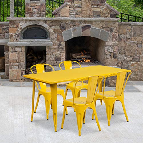 Yellow Commercial Patio Table Set