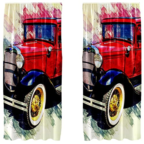 Cortinas de coche antiguo de 55x84 pulgadas para decorar tu salón o dormitorio 2