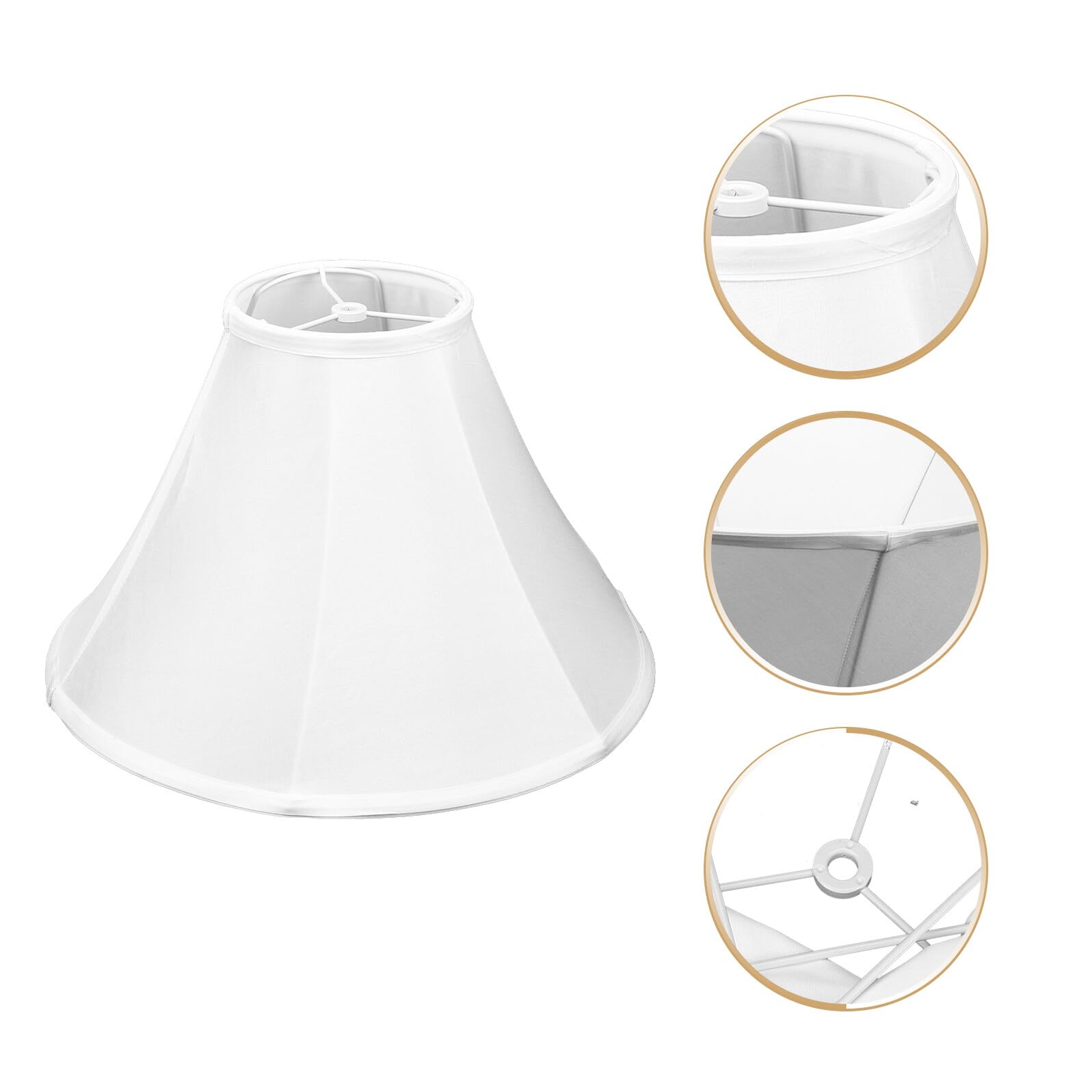 Abat-jour Tambour Pliable en Tissu et Métal, Base E27, Blanc