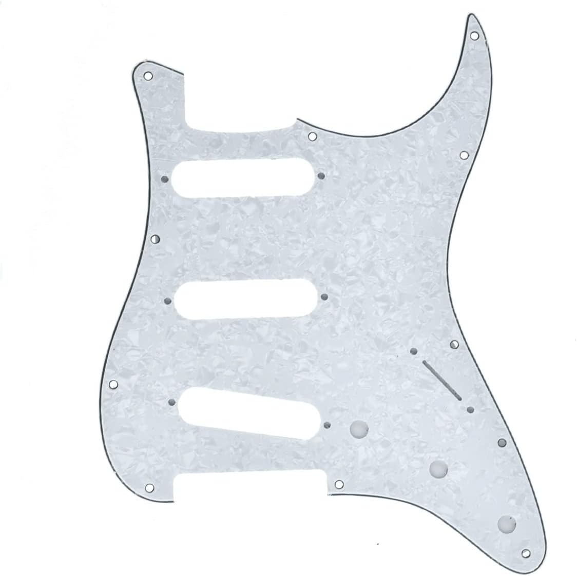  11 Hole Vintage 62 Strat ST SSS Single Coil Pickups Guitar Pickguard Scratch Plate with Screws for American FD 62 Stratocaster White Pearl