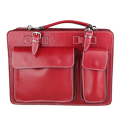 Chicca Tutto Moda CTM Cartera de hombre naranja, organizer. Piel Verdadera. 100% Fabricado en Italia.