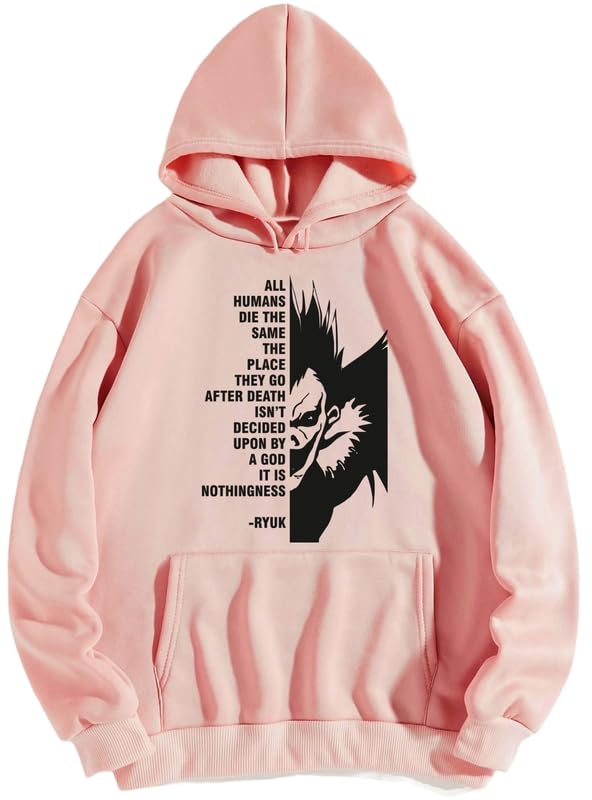 Death Note Hoodie Men Women Anime Causal Stylish Latest Lavender Pink Peach-image-19