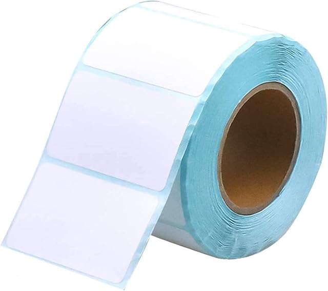 400 Self Adhesive Label Sticker Address Labels Blank Roll 50mm x 30mm Office Kitchen White Food Labels for Catering Food Jars Sticky Stickers for Office Kitchen Printer