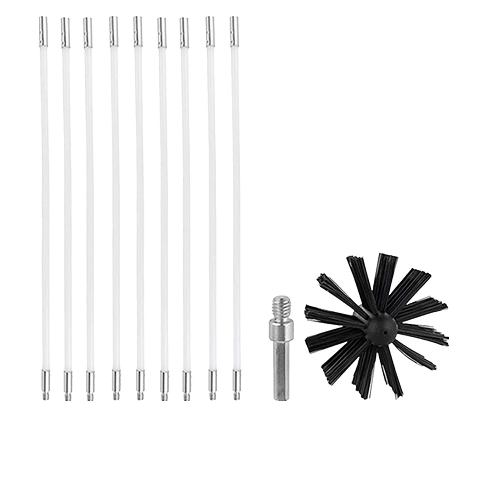 Psnklmm One Color Flexible Chimney Sweep Set 100/150Mm Flue Sweeping Brush & Rod Kit Soot Cleaning Rods Nylon Tool(10Cm)