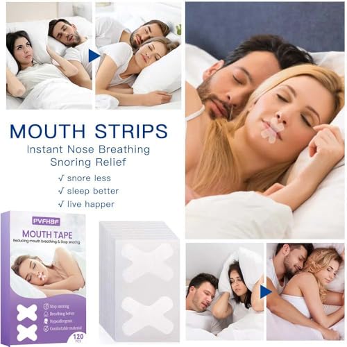 Mouth Tape For Sleeping, 120 Strips Sleep Tape, Mouth Strips Anti Snoring, Strong But Gentle Adhesion For Women Men, Improves Nasal Breathing And Reduces Snoring - 2