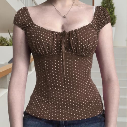Image of Fairy Grunge Y2k Shirts Vintage Crop Tops Short Sleeve Girls Slim Fit Tees