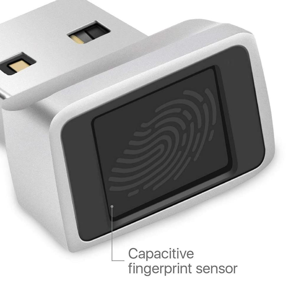 ZEZEFUFU Lector de llaves de huellas dactilares USB de seguridad Anti-poofing Inicio de sesión seguro para Windows Hello para Windows 7/8/8.1/10/11
