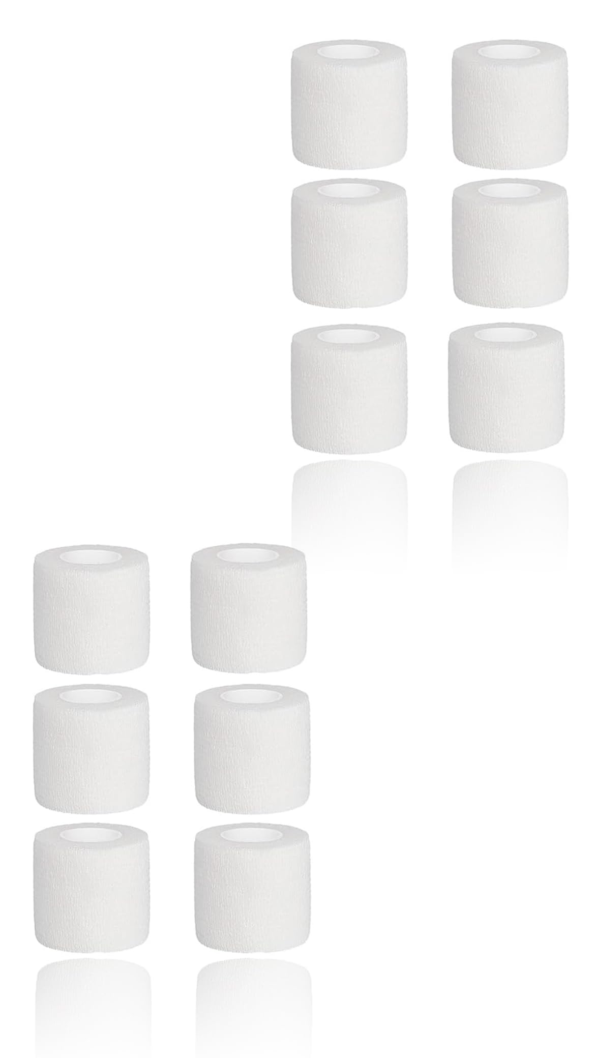 12 Rolls White Self Adherent Bandage Wrap - 2" x 5 Yards - Breathable & Elastic - Ideal for Sports, Wrist, Ankle, Tattoos - Vet Tape - Adhesive Bandage for Long-lasting Support