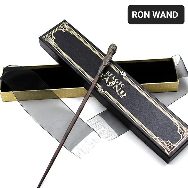 Image of Ron Magic Wand with Box Premium Polyresin Metal Core Collectible with Card and Ticket Cum Cosplay Accessory