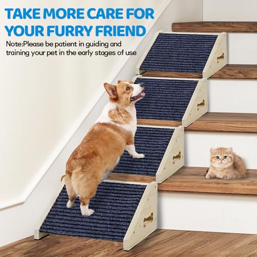 Rampas para cães para escadas, escadas de madeira para cães pequenos, médios e grandes, degraus anti
