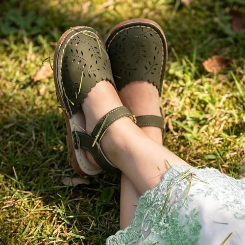 Image of THEE BRON Toddler Floral Cutout Closed Toe Sandals for Girls Breathable Summer Shoes