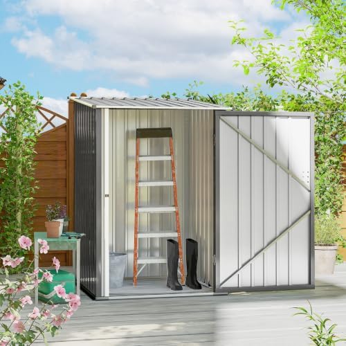 Outsunny 3.3' x 3.4' Outdoor Storage Shed Sloping Roof Lockable D...
