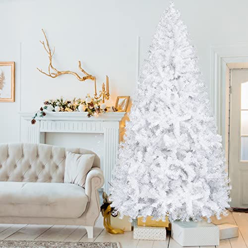 Karl home 8ft White Artificial Christmas Tree, Classic Spruce Tree...
