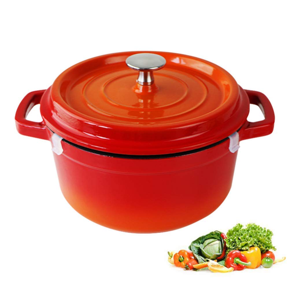 Cocotte en fonte émaillée 20 cm plat idéal pour mijoter et cuire au four en famille