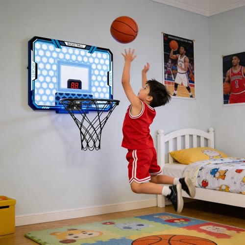 Panier de basket-ball mural pliable avec tableau de score - 4