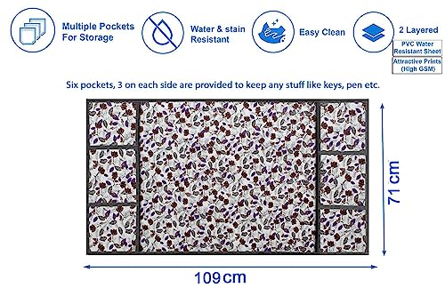 Image of Stylista Refridgerator top Cover Suitable for Samsung RR23C2F24S8 /HL, 215 Liter Fridge, Dimension (WXD) 71x109 CM, Corals Pattern Beige