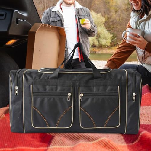 Travel Duffel Tote Bag for Weekend Getaways and Gym Activities, Black3
