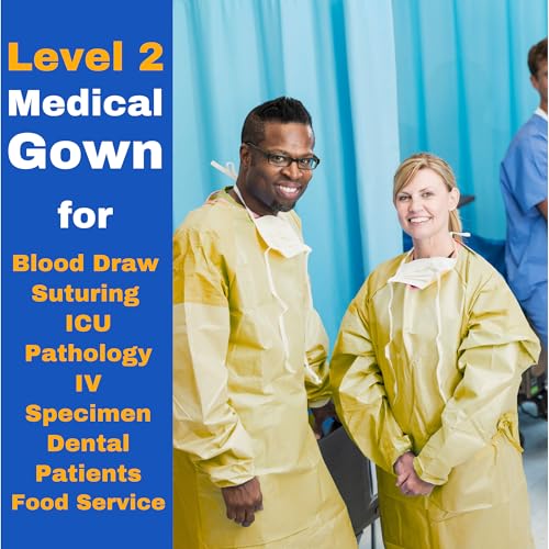 image for Frontline Disposable Isolation Gowns (10 Pack) Hospital Gowns for Wome