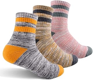 Women's Hiking Walking Socks, FEIDEER 3-Pack Outdoor Recreation Socks Wicking Cushion Crew Socks