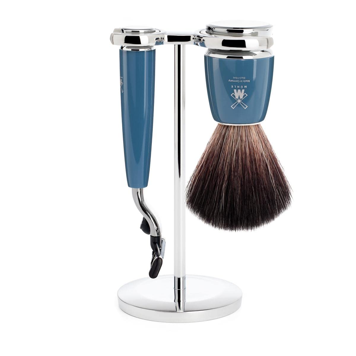 MÜHLE RYTMO 3-Piece Black Fiber 3-Blade Razor Modern Luxury Wet Shaving Set - Perfect for Every Day Use, Barbershop Quality Close Smooth Shave