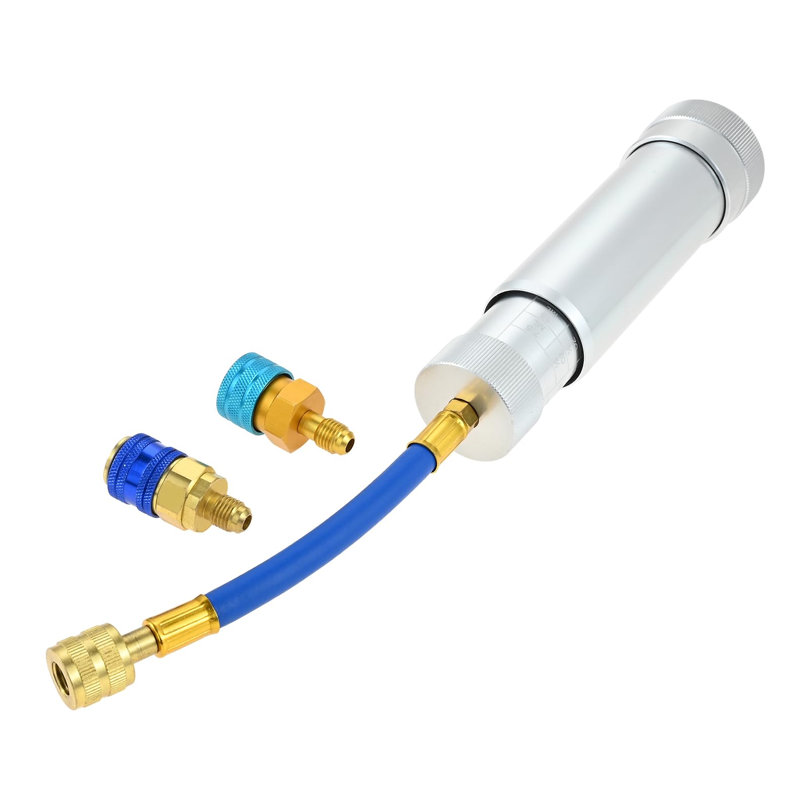 Aupoko Kit iniettore olio AC, iniettore olio R134A con attacco rapido lato basso R1234YF, iniettore di olio per tintura HVAC con connettore SAE da 1/4", per sistema refrigerante R134A R22 R12 R1234YF