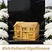 SHOWERORO 2pcs Luxury Gold Villa Ancestral Worship Supplies Traditional Chinese Funeral Plastic Villa Model for Qingming Festival Memorials
