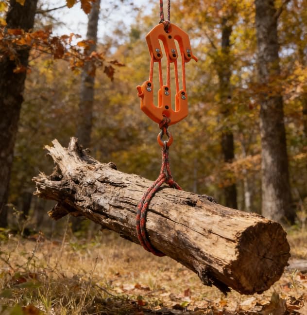 Game & Gear Hoist — Block & Tackle System Ultralight, Portable Nylon Block and Tackle Pulley System, Compact Lifting Tool for Backcountry Hunting