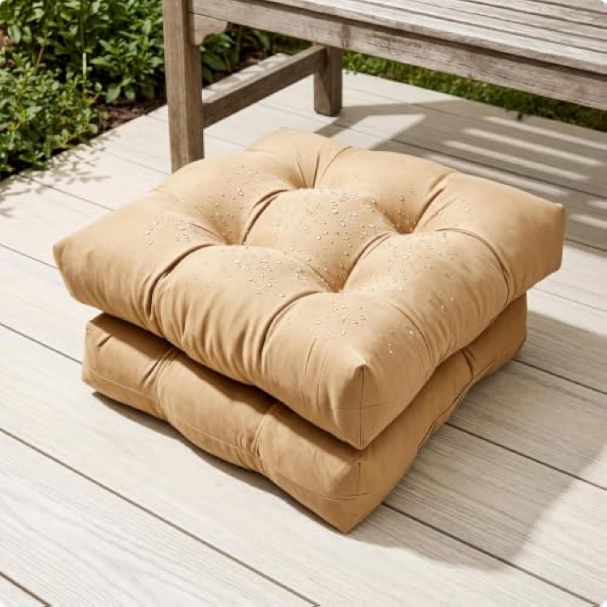 Thick Square Seat Cushions, Khaki