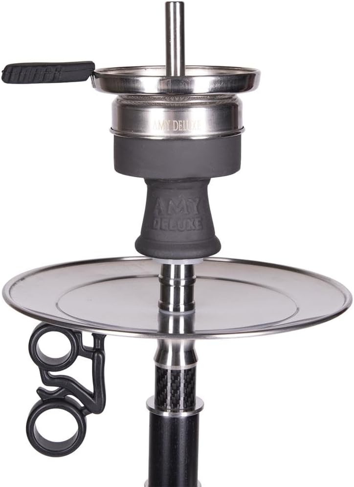 Amy Deluxe German hookah shisha set, ss26.02 Carbonica Solid S (black-trasparent)