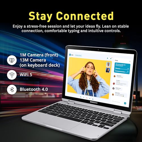 Image of Samsung 12.2 inch FHD 2-in-1 Touchscreen Chromebook Plus Laptop for Business&Students, Intel Dual-Core, 4GB RAM, 224GB Storage(64GB eMMC+160GB Docking Station Set), Stylus Pen, Wireless Mouse, Silver