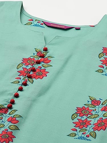 Image of ANNI DESIGNER Women's Cotton Blend Kurta With Pant