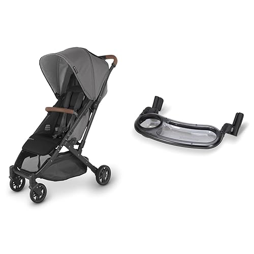 MINU V2 - Cochecito Greyson (carbón mezcladocarbonocuero de sillín de silla), bandeja de aperitivos para MINU y MINU V2 disponible en Yaxa Peru