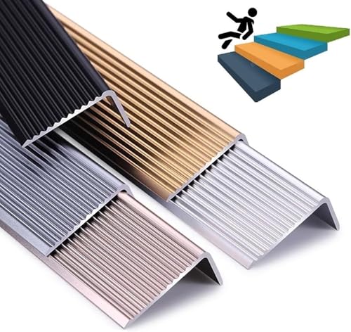 DFHXALH L Shape Non-Slip Stair Edge Profile Edging Strip, Edge and Corner Protectors, Stair Edge Protector Anodized Aluminum Stair Edging-Purple gold||3x2cm