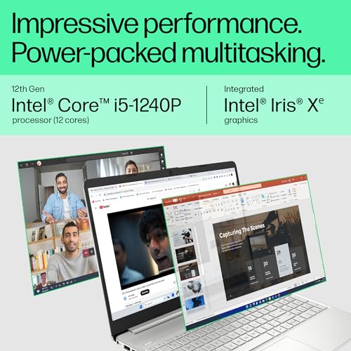 Image of HP Laptop 14s, 12th Gen Intel Core i5-1240P, 14-inch (35.6 cm), FHD, 8GB DDR4, 512GB SSD, Intel Iris Xe Graphics, Backlit KB, Thin & Light, Dual Speakers (Win 11, MSO 2021, Silver, 1.46 kg), dq5007TU