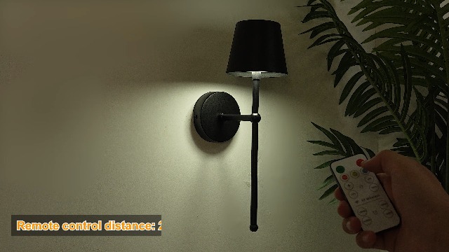 Image of TaoFiaCo Battery Operated Wall Sconces Set of 2,Wireless Wall Sconce Black | 5200mAh Rechargeable, Remote, Timer, Dimmable, Cordless Wall Light for Bedroom Living Room, Hallway, Light Decor