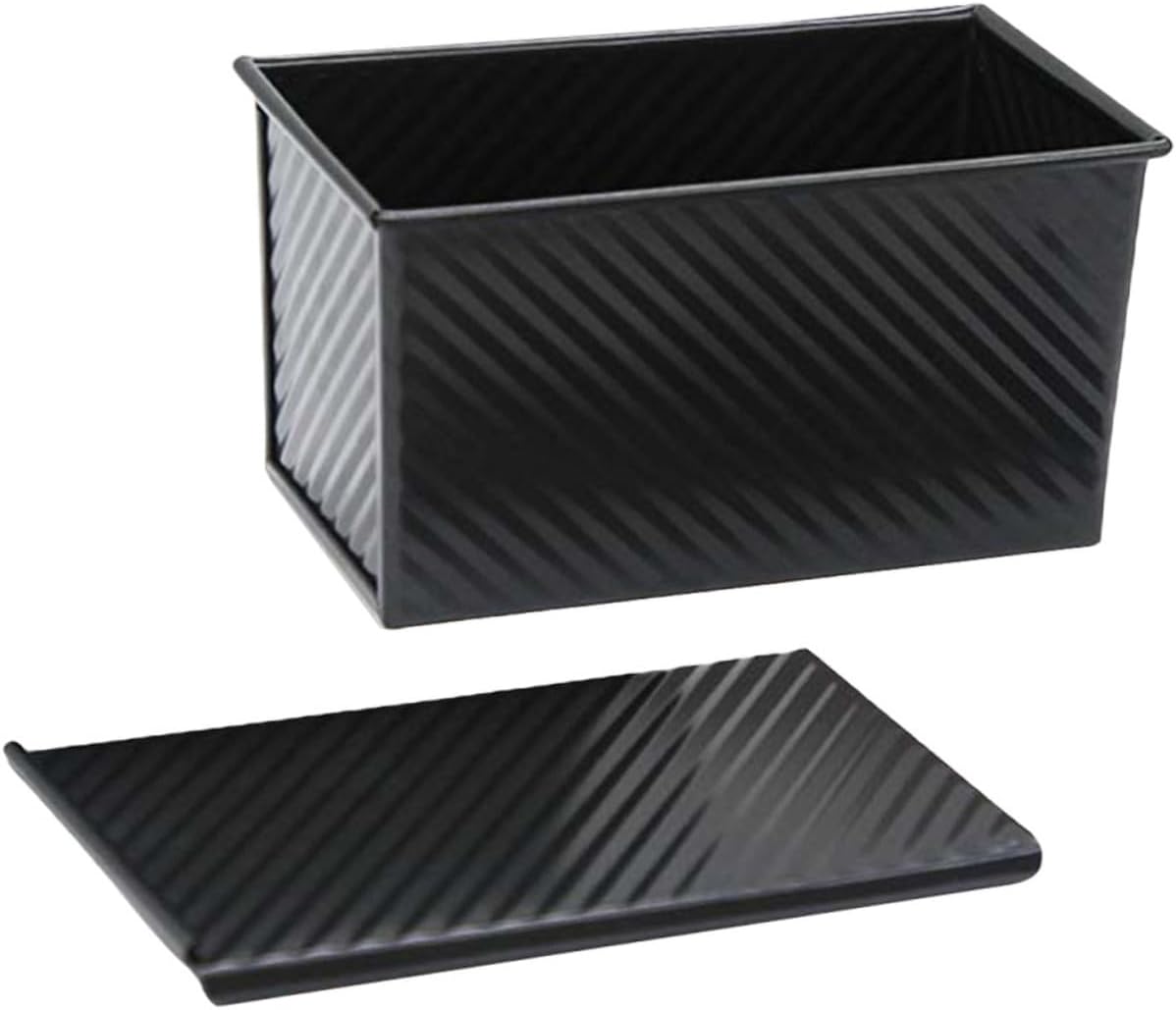 PRETYZOOM 4pcs Carbon Steel Toast Cake Mould Baking Pan Lid Non-stick Baking Bread Mold Perfect for Home Bakeware