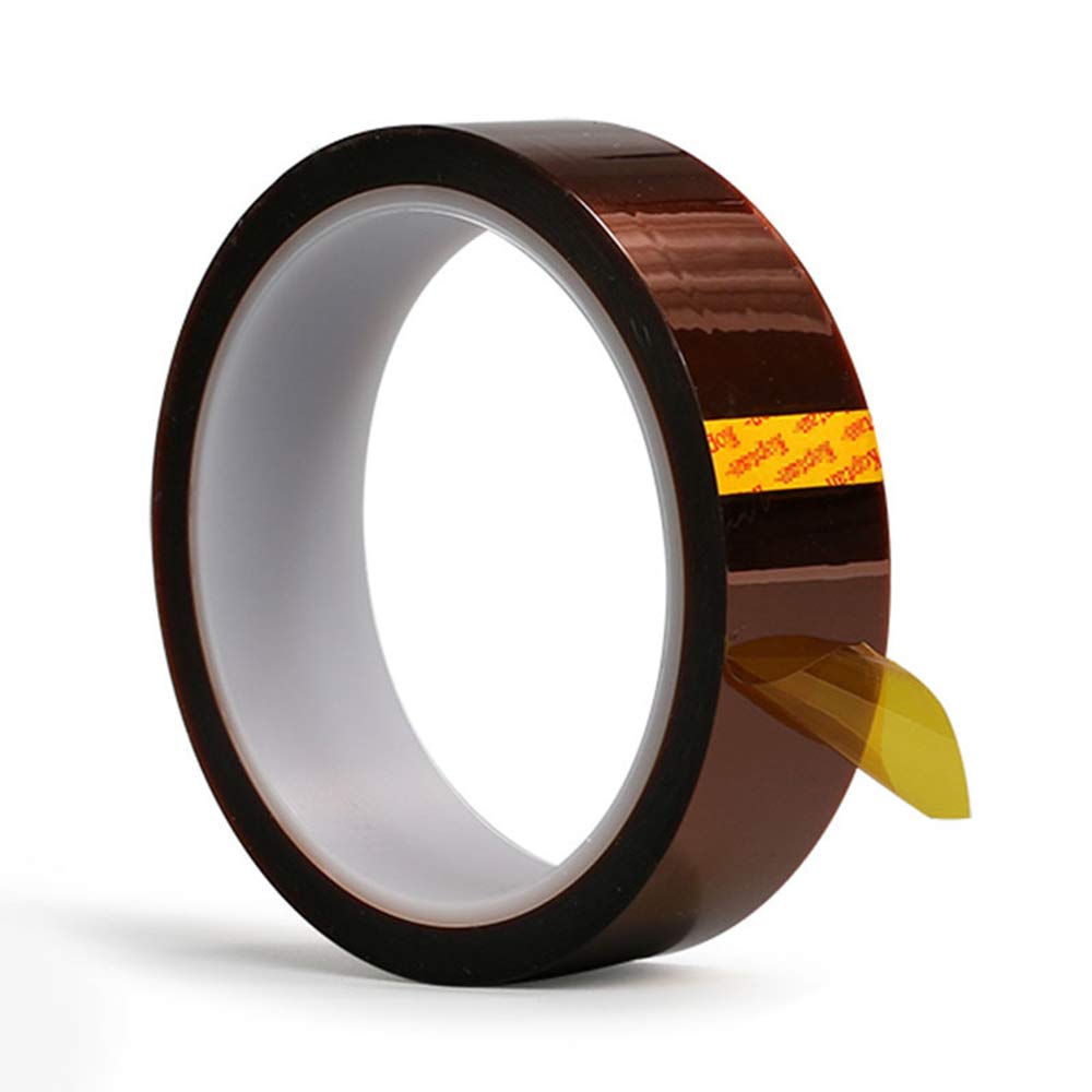 High Temperature Heat Resistant Tape (1 inch X 108 FT) - Polyimide Film Adhesive Tape for Heat Press, Sublimation, 3D Print Bed, Soldering, Protecting CPU, PCB Circuit Board