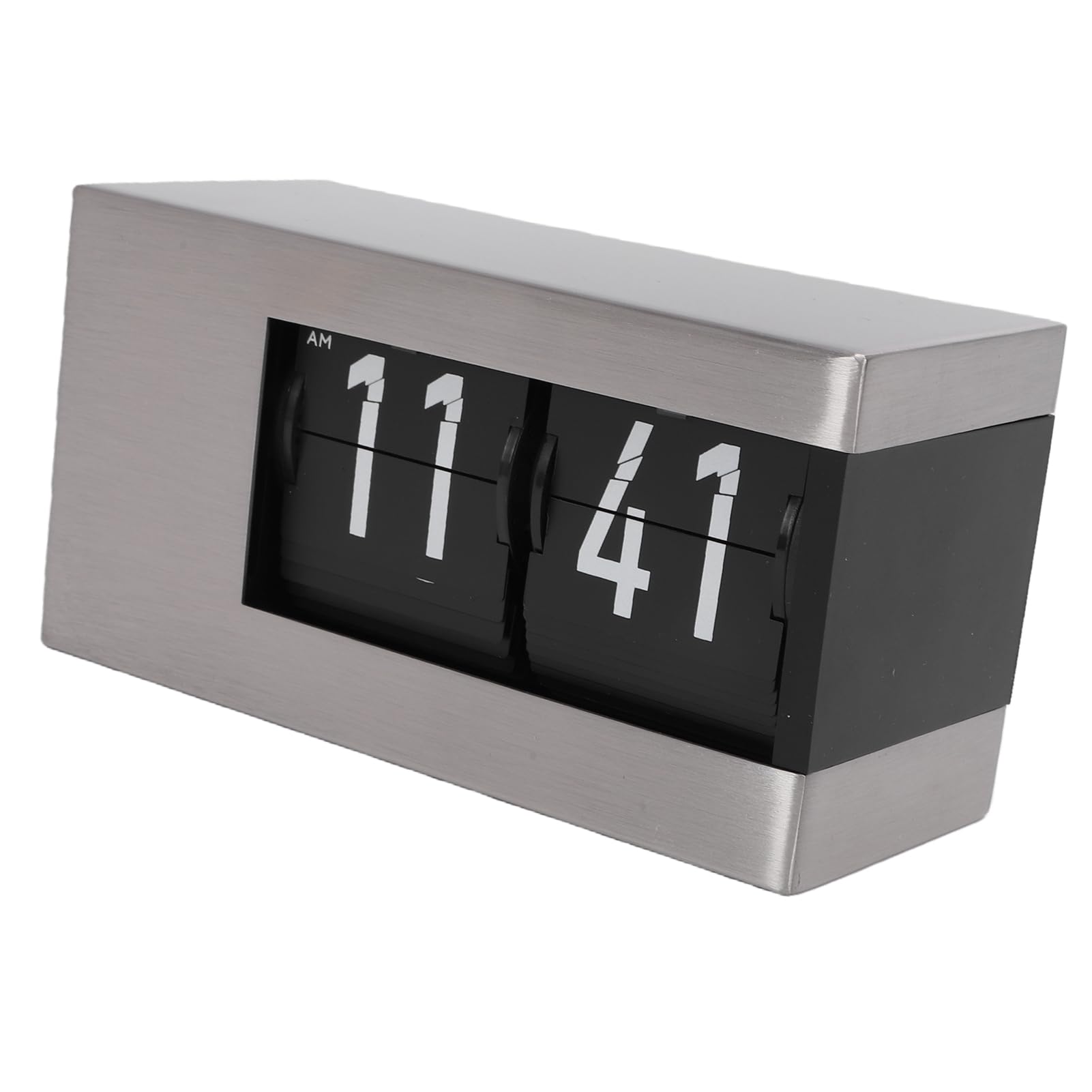 Calendario Orologio a Fogli Mobili Display a LED Automaticamente le Pagine Elegante Calendario Perpetuo per la Casa Camera da Letto Ufficio Acciaio Inossidabile 5,71" (Argento)