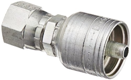 Image of Aeroquip 1AA5FJ4 Carbon Steel Global TTC (Thru the Cover) Crimp Hose Fitting Female JIC Swivel, Straight, 1 /4 inch Hose ID, 1 /2 inch - 20 Thread