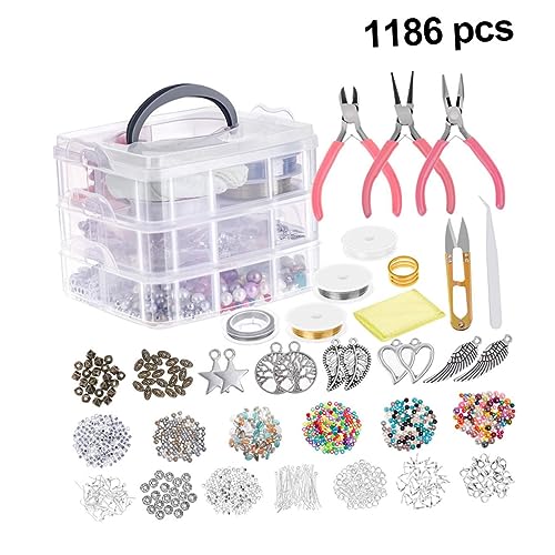 Kit de herramientas para joyería HAPINARY con juego de 1186 piezas para creación de joyas 5