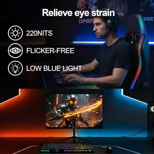 Image of 23.8 Inch Curved Gaming Monitor, 180Hz,1ms FHD1080P, 100% sRGB, Support Freesync, Frameless,4000:1 Contrast Eye Care, HDMI DP Ports, VESA Mountable, Ideal for Gaming, Work (G25F180)