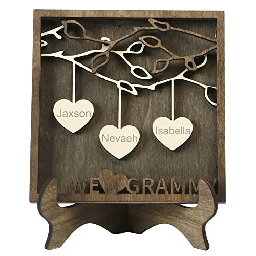 Personalized Gift 2-9 Names Wooden Family Tree,Laser Engraved Custom Name,Wooden Plaque Decoration,Holiday Gift,Birthday Gift,Souvenir (3 Names.)