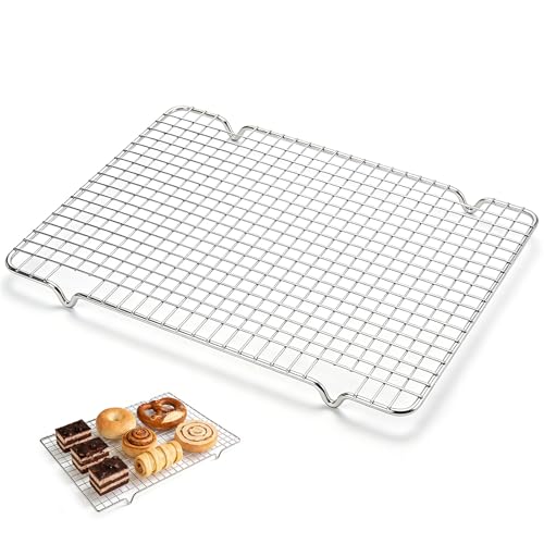 Griglia Forno Universale di Raffreddamento 43x29 cm - Pasticceria in Acciaio Carbonio Antiaderente, Rettangolare Griglia Raffreddamento di Torte e Pasticcini per Cucinare, Panificazione, Grigliare