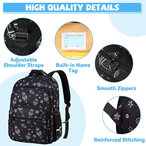 VASCHY Kids Backpack for Elementary School, Boys Large Bookbags School Bags for Primary School Students Travel Space4