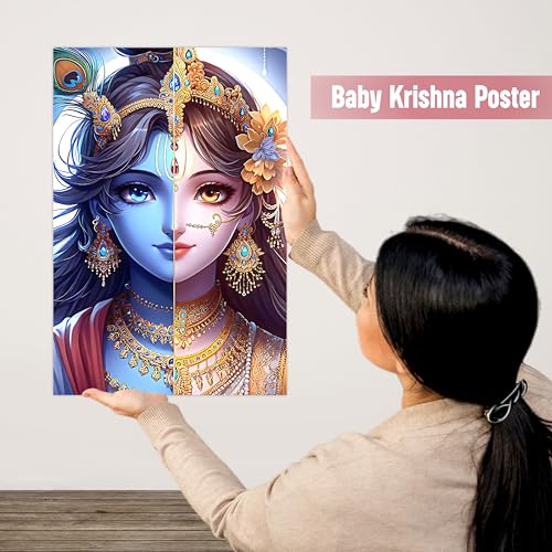 Image of Twinster Bal krishna Posters Photo for Pregnant Women, Baby Poster Self Adhesive (Size 45 cm by 30 cm) Pack of 1 (Design 16)