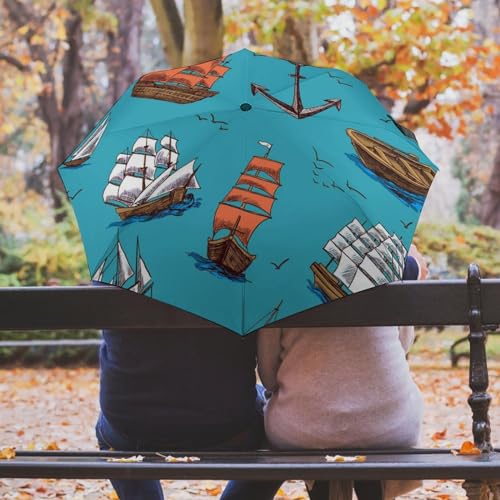 Parapluie automatique compact et résistant avec poignée au style vintage - 5