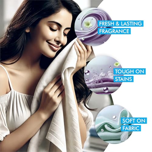 Image of Qulic Bloom Liquid Detergent 10 Litre | Laundry Liquid Detergent for Washing Machine Advanced Formulated with Jasmine Fragrance | For Top Load & Front Load - 5 l (Pack of 2)