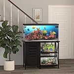 Herture 40-50 Gallon Fish Tank Stand, Aquarium Stand with Cabinet Accessories Storage, Heavy Duty Metal Frame, 40.55" L*18.89" W Tabletop, 850LBS Capacity, Black PG02YGB - Image 5