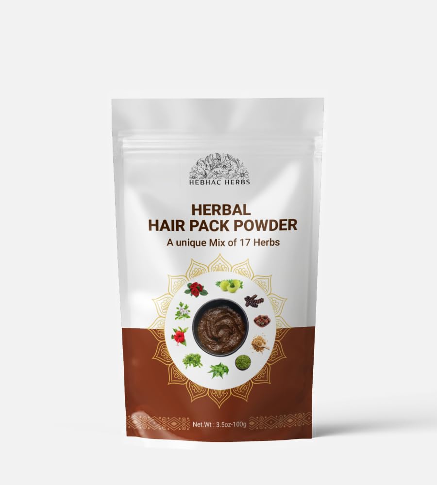 Herbal Hair Mix Powder for Hair Care By Hebhac Herbs Made with 17 Traditional Herbal Hair Oil Mix for Thick Long Hair Growth (3.5 oz)
