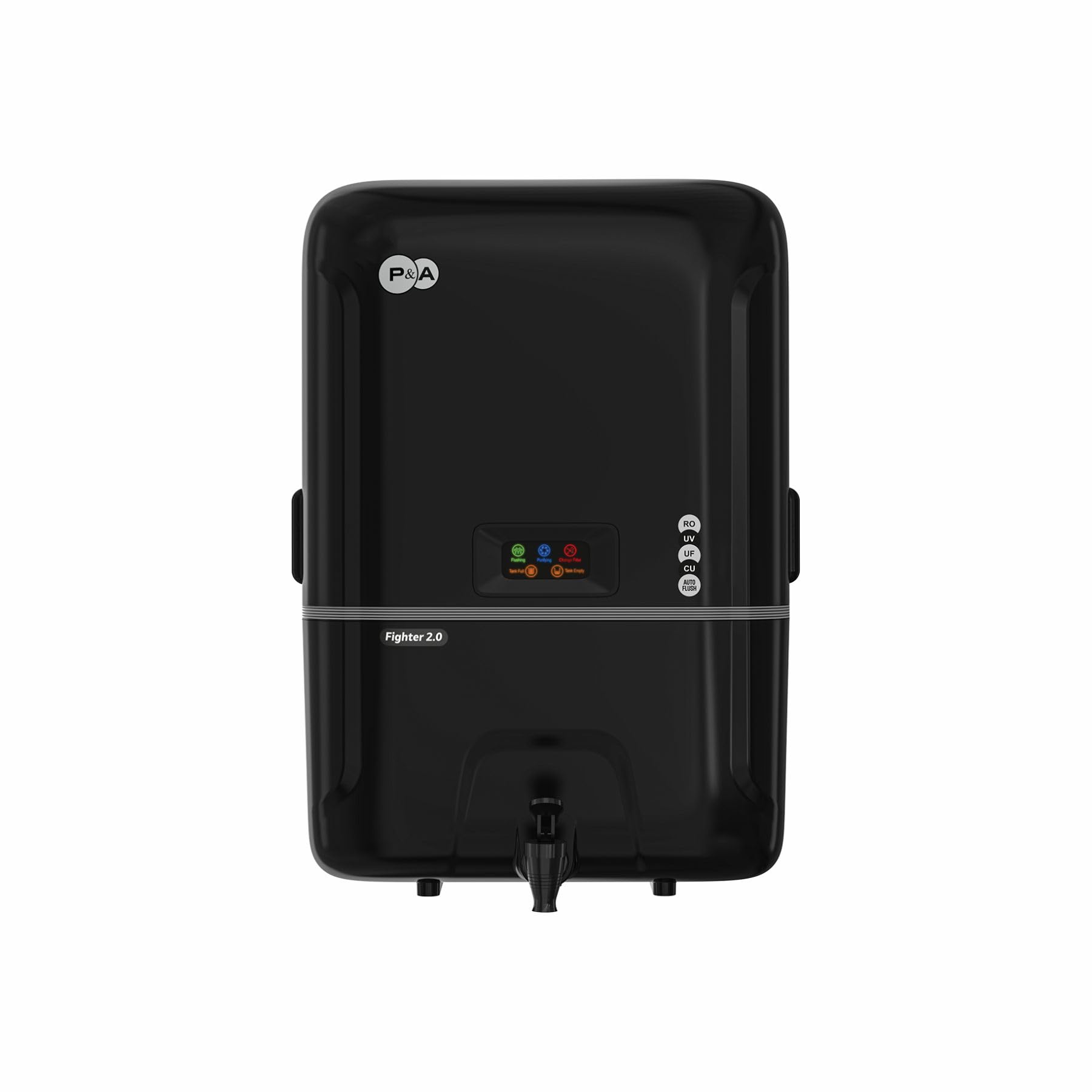 P&A Fighter 2.0 RO+UV+UF+TDS Advanced RO Water Purifier | 7-Stage Purification with True Digital Display | Alkaline Cartridge | 9L Storage | UV-Protected Tank | Ant & Cockroach Proof(Made in India)